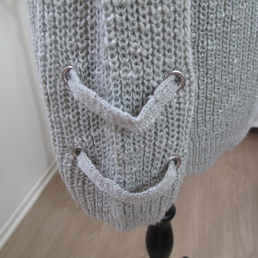 HIPPIE ROSE Lace Up Neck Sweater - Picture 5 of 14